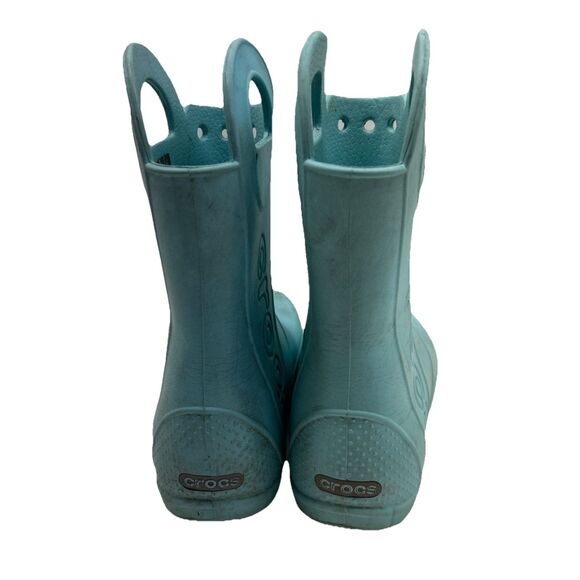 Kids Crocs Rain Boots Size J 2 Childrens Unisex Sky Blue Rainboots - Picture 5 of 11